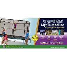 Orbounder 14-Foot Trampoline, with Safety Enclosure, Green   000955814